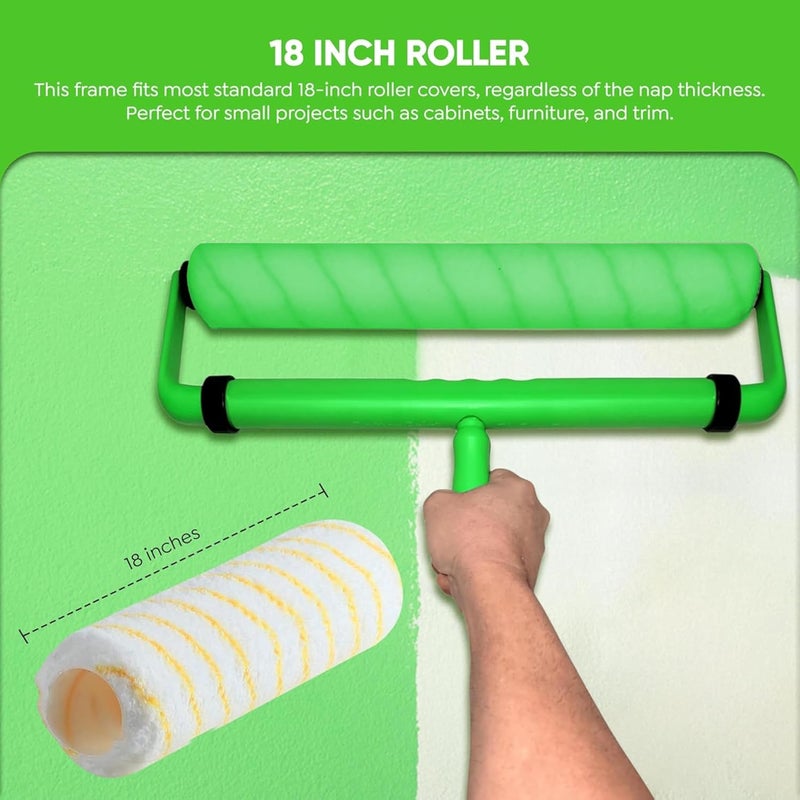 BetterGrip Store أسطوانة طلاء مريحة - مجموعة إطار أسطوانة طلاء 18 بوصة مع مقبض تمديد - قبضة مريحة لتقليل إجهاد اليد والتعب، لإنجاز المشاريع في نصف الوقت - Image 4